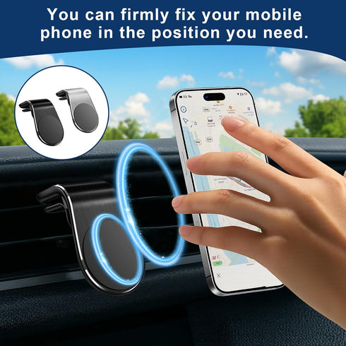 Nouiseuns 2 Pack Magnetic Navigation Bracket Universal Alloy Car Magnet Vent Phone Holder for Cell Phone, Strong