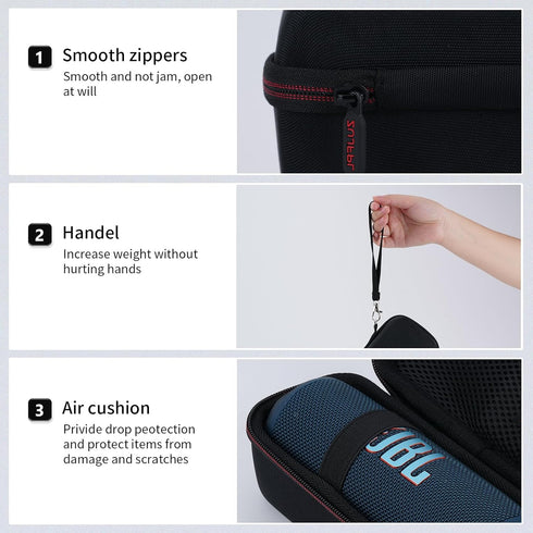 EVA Hard Case for JBL Flip 6/5 Waterproof Portable Bluetooth Speaker, Travel Protective Carrying Storage Bag (Black)