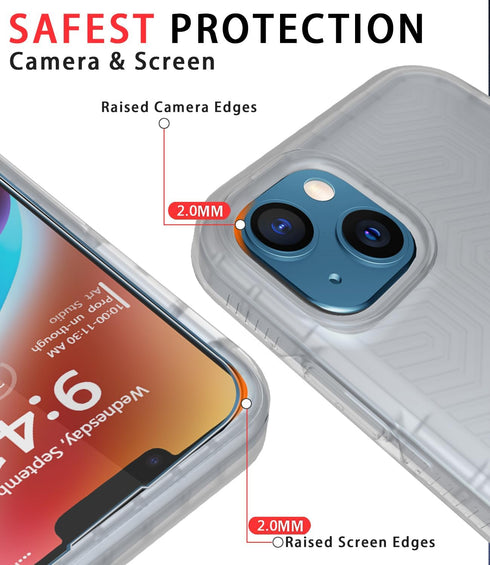 Diverbox Heavy Duty iPhone 14 Case - Shockproof, Dropproof, with Tempered Glass Screen & Camera Lens Protector