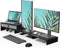 Fenge Computer Monitor Riser Stand, Adjustable Length & Angle, Drawer for 2 or 3 Monitors, Black Office Organizer