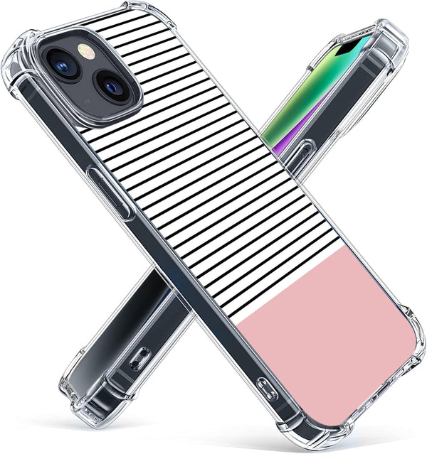 Stripes Case for iPhone 13/14, Hard PC+TPU Bumper Clear Protective Case Compatible with iPhone 13/14 6.1" - Minimal