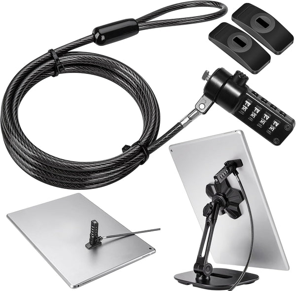 AboveTEK iPad Lock Security Cable - 6Ft Keyless 4 Digit Combination Tablet Lock Kit for Retail Store