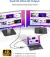 BAOZEE 4K@60Hz 100W 3 USB C to Dual HDMI Adapter, HDMI Splitter for Dual Monitors Extended Display, PD Charging, USB-A