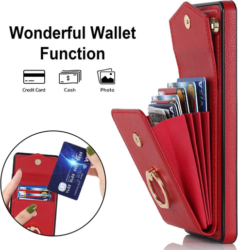 Asuwish Wallet Case for Samsung Galaxy A71 5G with Tempered Glass Screen Protector, RFID Blocking, Ring Stand, Credit