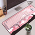 LANGTU Computer Keyboard, Backlit LED Pink Keyboard for Office, All-Metal Panel USB Wired Membrane Keyboard, 25 Keys