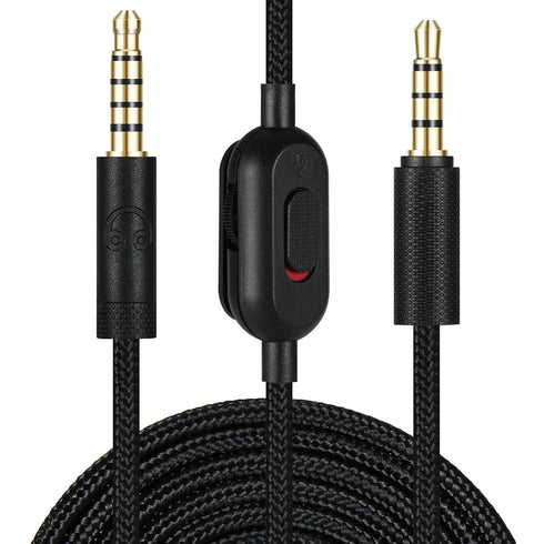 Replacement Audio Cable for G433 Headphones, Aux Cord Braided Wire with Volume Control & Mic Mute for Logitech G Pro X