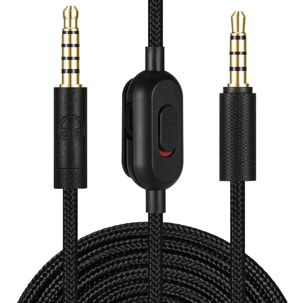 Replacement Audio Cable for G433 Headphones, Aux Cord Braided Wire with Volume Control & Mic Mute for Logitech G Pro X