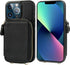 Bocasal RFID Blocking Wallet Case for iPhone 13 Pro Max, Adjustable Crossbody Zipper Purse with Kickstand, Black