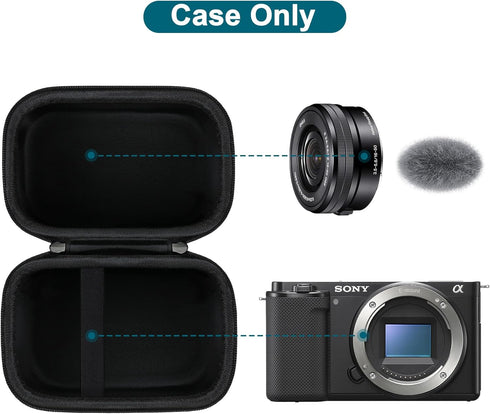 Canboc Carrying Case for Sony Alpha ZV-E10/ ZV-E10L APS-C Interchangeable Lens Mirrorless Digital Camera, 4K Video Vlogging Camera Bag, Fit 16-50mm Lens, Black