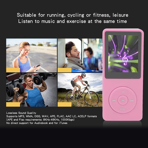 Zopsc 8GB MP3 1.8in 64GB Player, Music Player with FM Radio, Movies, Music, Ebook, Supports Up