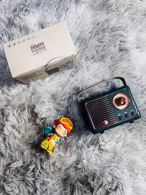 Retro Bluetooth Speaker, Wireless Mini Portable Speaker with USB/TF Card/AUX for Kitchen Desk Bedroom Outdoor