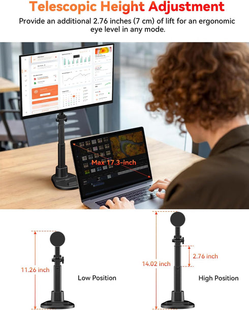 HotYeah 15.6-inch Adjustable Portable Magnetic Stand Holder for Portable Monitor/iPhone/Tablet, Stand Mount for iPad