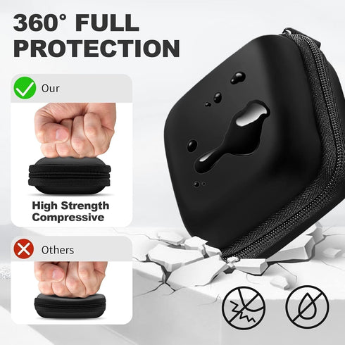 Woyinger Square Earbud Case Portable EVA Storage Bag Cell Phone Accessories Organizer with Carabiner for Wired/Wireless