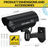 Macarrie 8 Pcs Realistic Dummy Security Camera, Plastic Fake Video Camera with Motion LED Light for Indoor/Outdoor