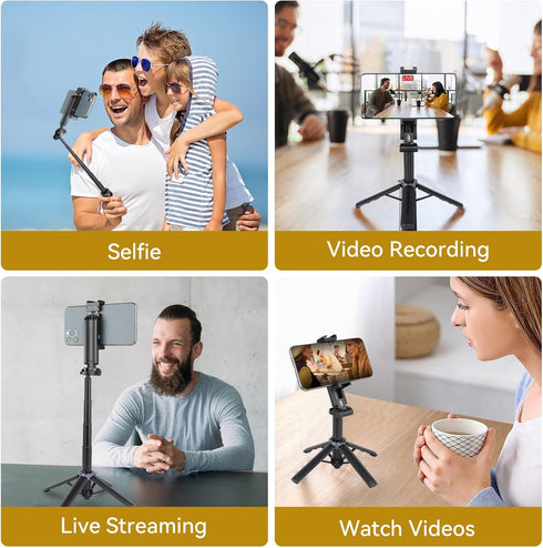 UTEBIT 40" Selfie Stick with Wireless Remote, Portable Phone Tripod Stand for iPhone & Android, Extendable Selfie Stick