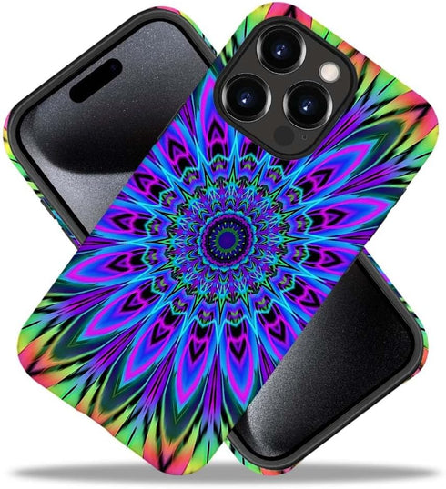 SEized Case for iPhone 14 Pro Max, Tie Dye Floral Mandala Durable Protection for Girl Women Boy Men