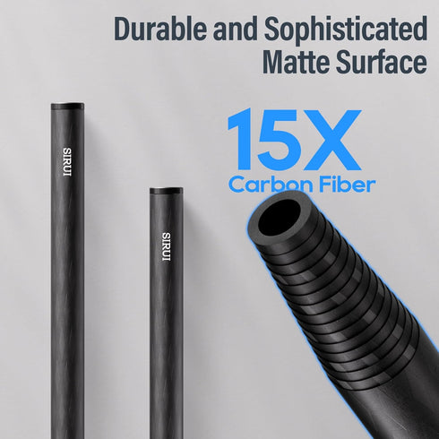 SIRUI 15mm Carbon Fiber Rod, Universal 8"/20cm Camera Rail Rods for 15mm Rod Rail Support System, Pack of 2