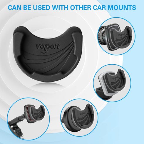 Car Mounts for Socket Grips - 3 Pack Silicone Phone Holder for Collapsible Stand, 3M Adhesive Replacement, Black