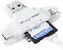SUNTRSI SD/Micro SD Card Reader for iPhone/ipad/Android/Mac/Computer/Camera,Portable Memory Card Reader 4 in 1