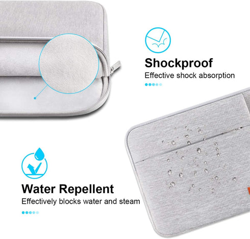 Lacdo 14 Inch Laptop Sleeve Case for HP Lenovo Dell ASUS Acer Chromebook 14, Water-Resistant, Gray