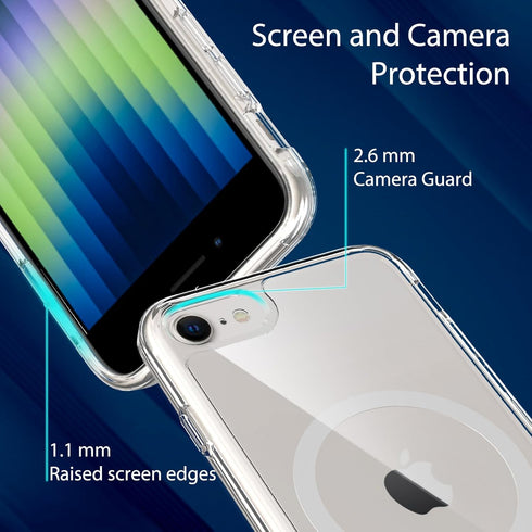 Magnetic for iPhone SE Case 2022/2020,iPhone 8/7 Case,Compatible with MagSafe,Shockproof Anti-Scratch Clear Thin Slim Phone Case.Clear Magnetic.