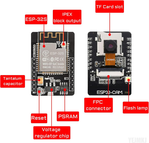 ESP32 CAM Development Board with 8MP OV2640 Camera Module, WiFi Bluetooth Module for Raspberry Pi and Arduino