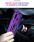 Androgate Purple Moto G Stylus/Pro Case with Tempered Glass Protectors, Ring Kickstand Car Mount, Shockproof Cover