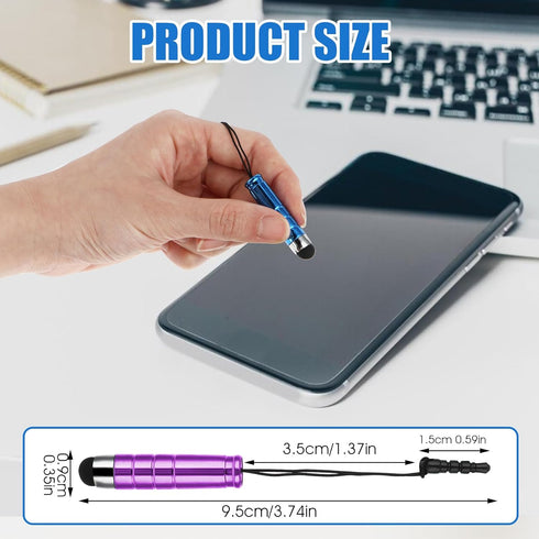HJZHII 3.5mm 10pcs Mini Stylus Touch Pen, Short Stylus Pen for Touch Screens with Connector Compatible with All