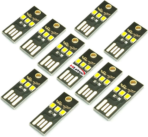 HiLetgo 10PCS Super Mini USB Light Ultra Slim USB Light for Laptop/Keyboard/Camping