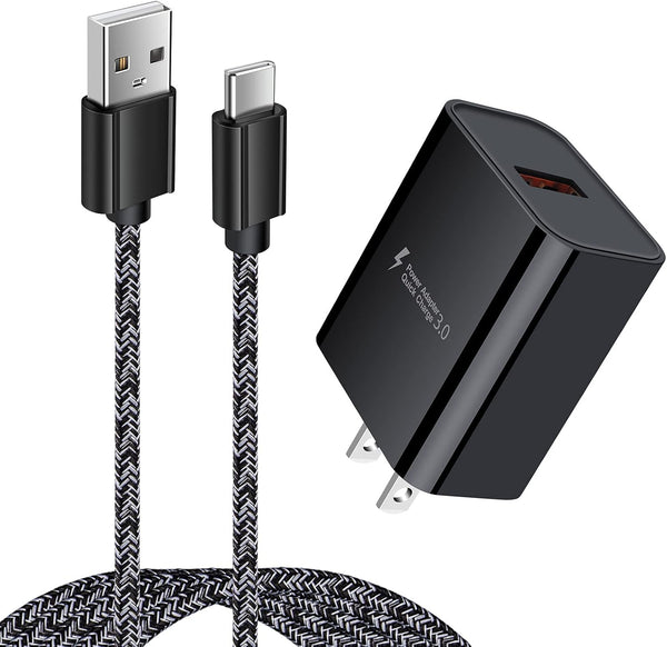 Type C Charger Fast Charging Wall Plug Block USB C Cord, 3ft for Samsung Galaxy S23 Ultra/S23/S22/S21