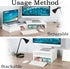 2 Pack, 2 TEAMIX White Monitor Stand Riser - Wood Tier Adjustable Dual Monitor Riser for Laptop/PC Computer Stand
