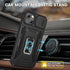 Maxdara iPhone 15 Case, Black with Front Glass Protector, Slide Camera Cover & Rotating Kickstand for 6.1" iPhone 15.