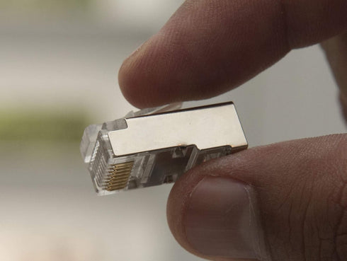 Shielded RJ45 Cat6/Cat6a Connectors - Gold Plated Pass Through 23AWG Modular Plugs (60 PCS)