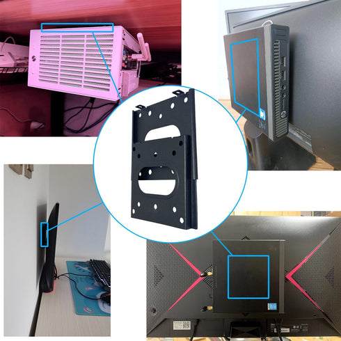 Computer Wall Mount Mini PC VESA Mount TV Monitor Brackets, Easy Desk Compatible