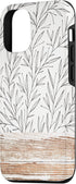 Boho Rustic Botanical Leaf Pattern Vintage Beige Case for iPhone 12/12 Pro