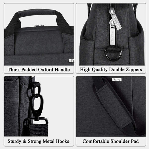 Voova 16 15.6 15 Inch Laptop Bag Case, Expandable Computer Shoulder Messenger Bag Waterproof Carrying Case with Tablet