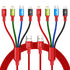 Multi USB Charging Cable 4A, 4-in-1 Charger Cord with USB C/Micro USB Port Adapter for Phone/Tablets (2Pack/4Ft).
