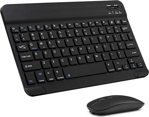 Ultra-Slim Bluetooth Keyboard and Mouse Combo, Rechargeable Portable Wireless Keyboard Mouse Set for Apple iPad iPhone
