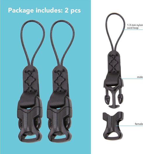 Foto&Tech 2 Pieces Quick Release QD Loop Connector for Camera Neck Strap, Compact Camera, Point-and-Shoot