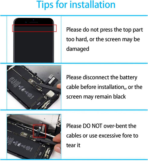iPhone 8 Screen Replacement - Black Full Assembly 4.7" 3D Touch LCD Display with Repair Tools