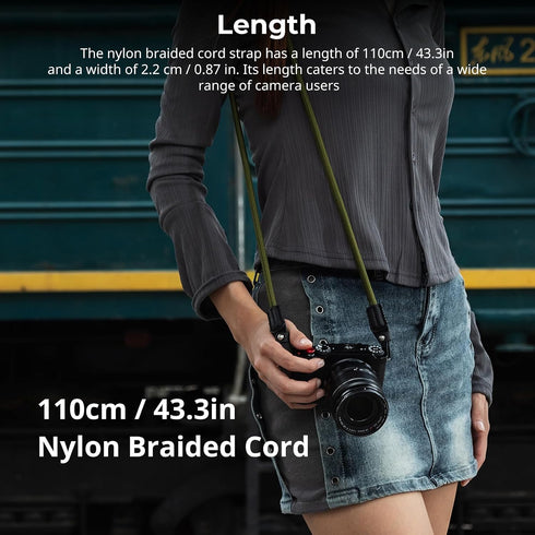 Adjustable Braided Shoulder Strap for Cameras with O-Ring and Leather Pad - SmallRig