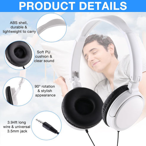 Yunsailing 18 Pack Classroom Headphones Bulk, Wired Class Headphones Set for Kids School, Individually Wrapped