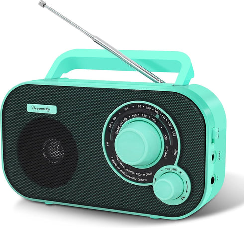 DreamSky AM FM Portable Radio - Plug in Wall or Battery Operated, Strong Reception, Easy to Use, Gifts for Seniors