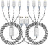 2Pack 10Ft Multi Charging Cable 3.5A, 4 in 1 Fast Charger for iPhone 13/12/11/Xs/X/8/7/6/se, Samsung, LG, Pixel,