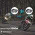 Motorcycle Bluetooth Intercom Helmet Headset, Music Sharing for 2 Riders, Waterproof IP67