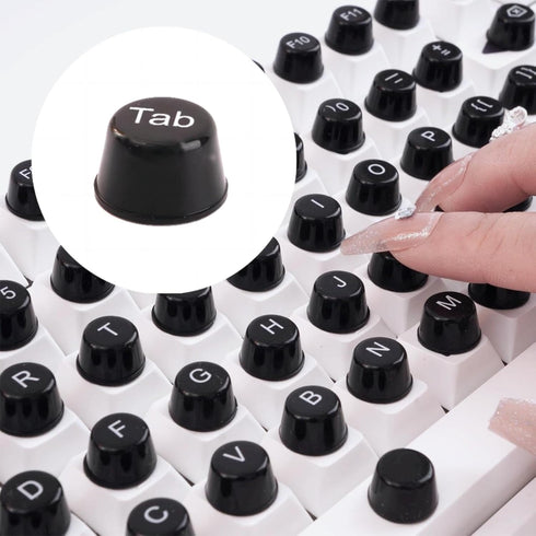Long Nail Keyboard Stickers 128 Piece Set: Keyboard Bubbles - Protective Long