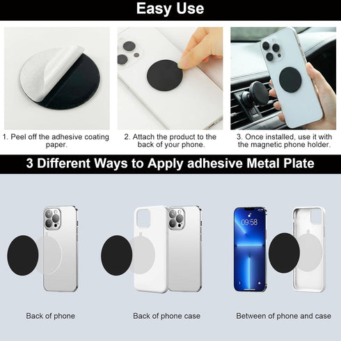 Generic 12-Pack 3 3 3 3 Metal Plates for Magnetic Phone Holders, Ultra-Thin Adhesive Backing Metal Plates for Car