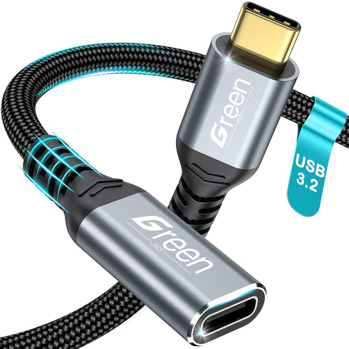 USB C Extension Cable, 1.5ft 3.3ft 5ft 6.6ft 10ft, 20Gbps/4K@60Hz Video USB3.2