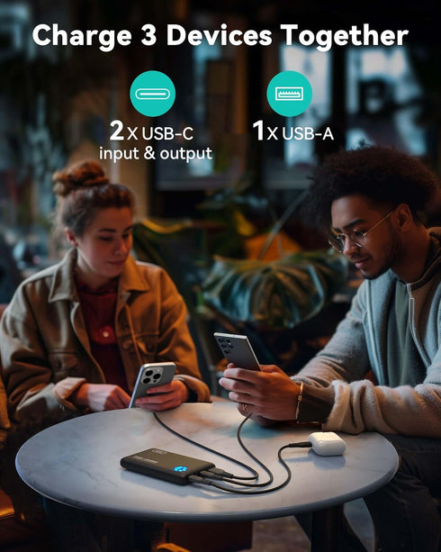 INIU Portable Charger, Slimmest 10000mAh 22.5W PD Power Bank, USB C High-Speed Charging Battery Pack for iPhone, Samsung