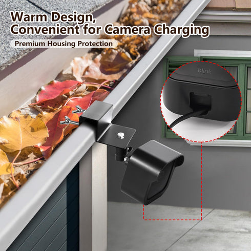 Gutter Mount for Blink Outdoor 4 & 3, Weatherproof Housing with 360° Swivel Adjustment, No Drill
